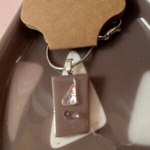 One of a kind artisan abstract nautical sailboat pendant necklace for her